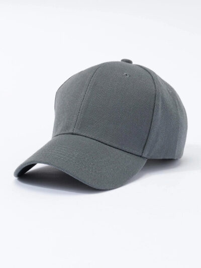 Simple Grey Adjustable Cotton Casual Baseball Cap