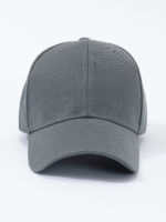 Simple Grey Adjustable Cotton Casual Baseball Cap