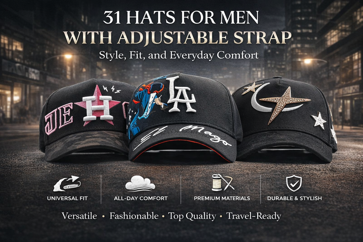 31 Hats for Men with Adjustable Strap: The Perfect Blend of Style, Fit, and Everyday Comfort
