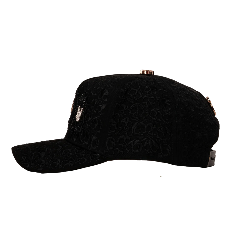 BARBAS HAT BBB HAND SKULL CRYSTALS NEGRA HAT