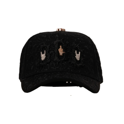 BARBAS HAT BBB HAND SKULL CRYSTALS NEGRA HAT