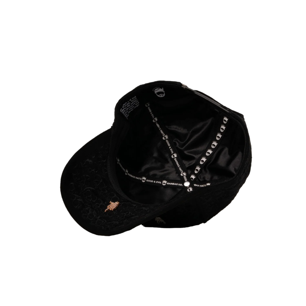 BARBAS HAT BBB HAND SKULL CRYSTALS NEGRA HAT