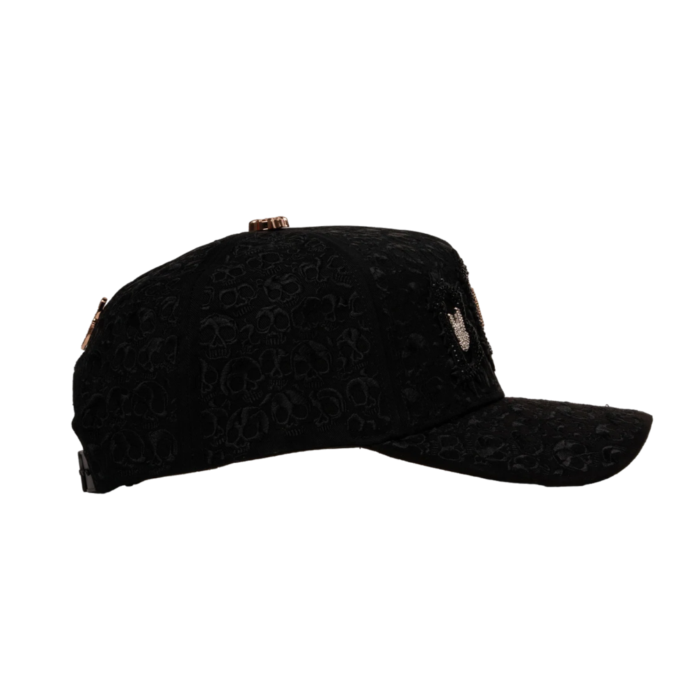 BARBAS HAT BBB HAND SKULL CRYSTALS NEGRA HAT