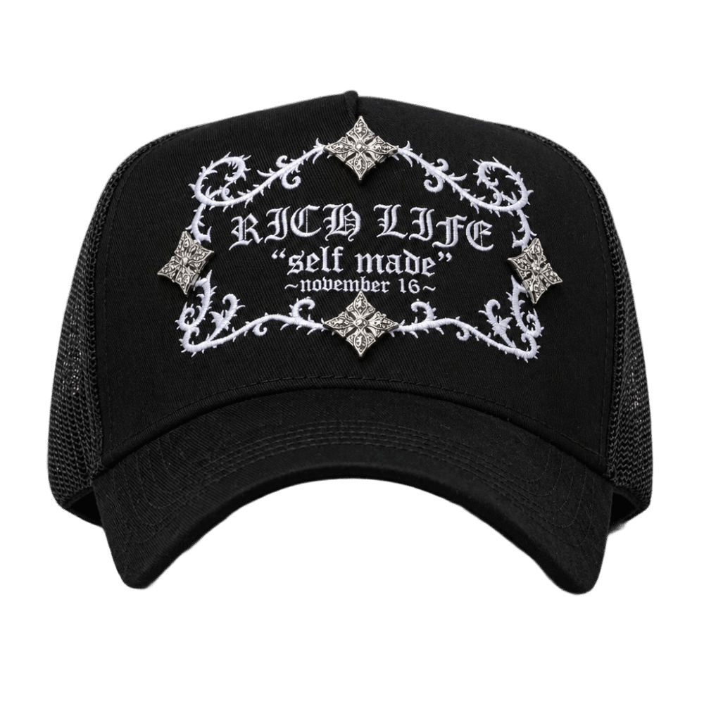 Barbas Hats Rich Life Self Made Black Hat