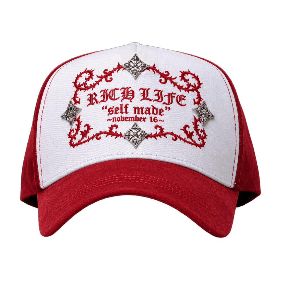 Barbas Hats Rich Life Self Made Red Hat