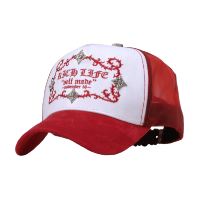 Barbas Hats Rich Life Self Made Red Hat